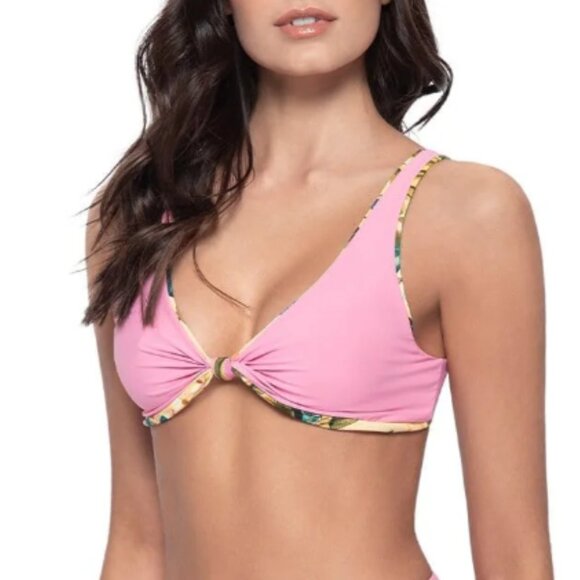 NWT PilyQ Drew Reversible Knot Bikini Top in Oasis - Picture 3 of 5
